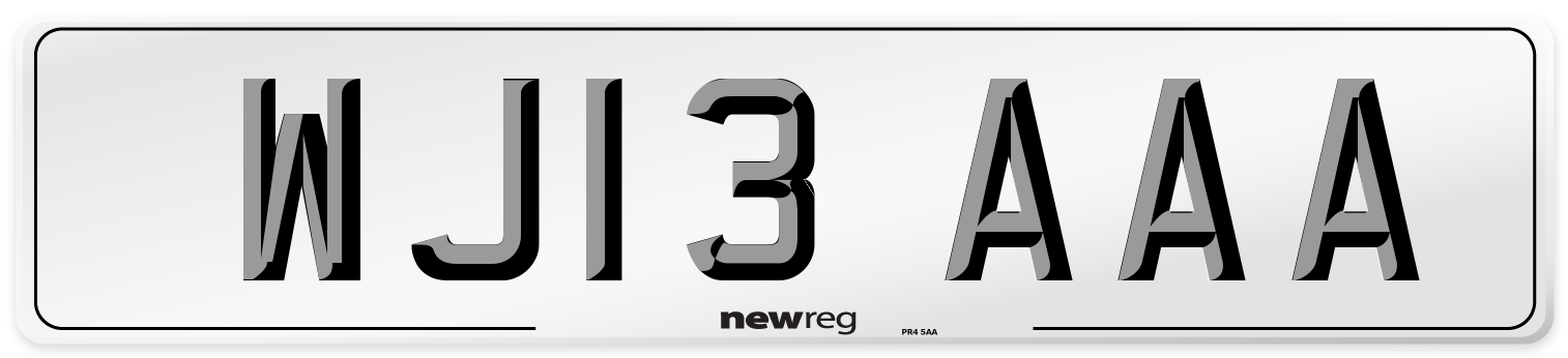 WJ13 AAA Number Plate from New Reg